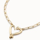 Short  link chain pendant necklace with a heart