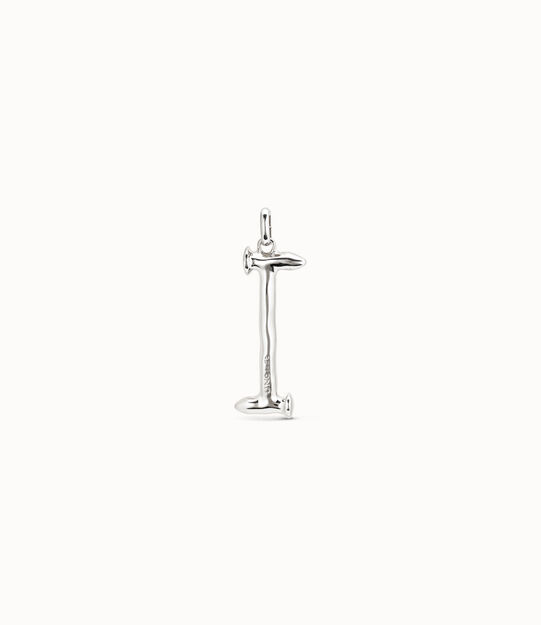 Sterling silver-plated letter I pendant