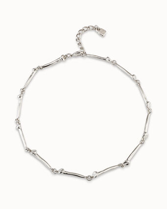 Collana placcata argento Sterling con elementi a forma di chiodo