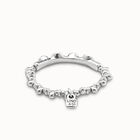 Pulsera de cuero ba&ntilde;ada en plata de ley con cristales