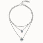 Multi strand chain pendant necklace with crystal