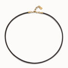 Short leather charm necklace