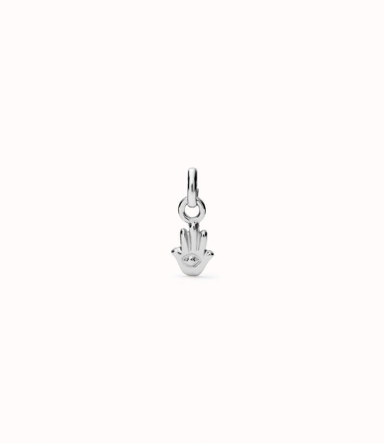 Charm placcato argento Sterling a forma di mano di Fatima.