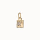 18K gold-plated padlock charm with topaz letter W