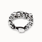 Multi strand beaded leather bracelet