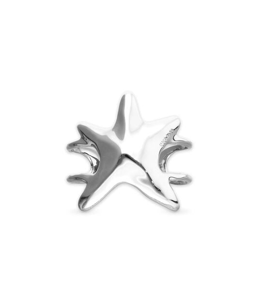 Pulsera r&iacute;gida doble ba&ntilde;ada en plata estrella de mar