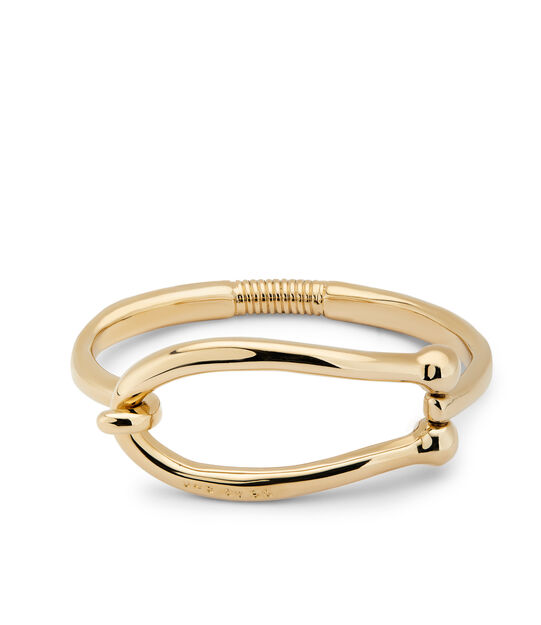 18K gold-plated bangle bracelet with large link