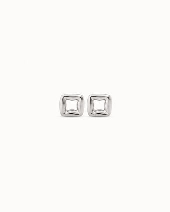 Sterling silver-plated small link shaped earrings