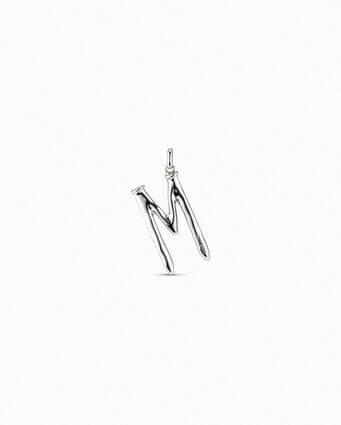 Sterling silver-plated letter M pendant