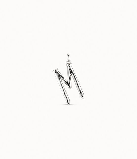 Sterling silver-plated letter M pendant