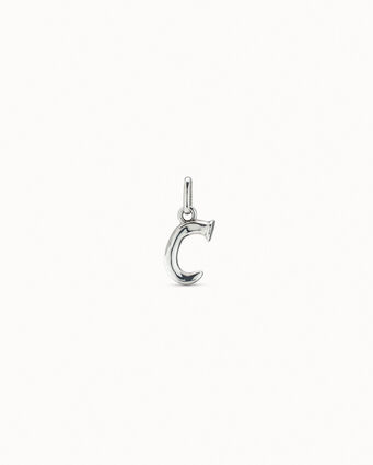 Sterling silver-plated letter C charm