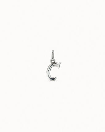 Charm placcato argento Sterling a forma di lettera C