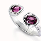 Pulsera r&iacute;gida ba&ntilde;ada en plata de ley y dos cristales rosas