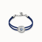 Double blue leather birthstone bracelet with eye