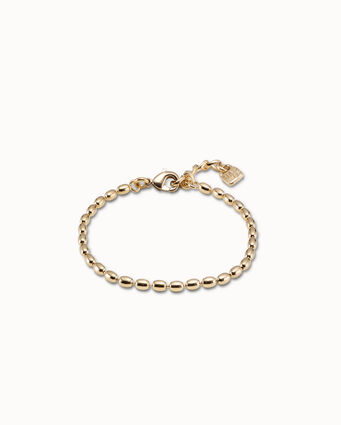 18K gold-plated small oval links chain with carabiner clasp