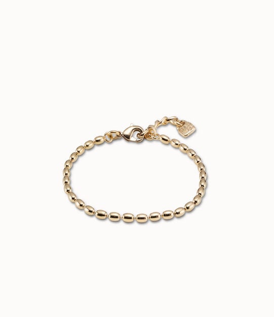 18K gold-plated charm bracelet with oval links
