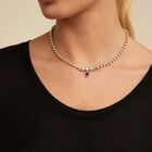Short beaded chain charm necklace