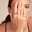 Anillo ba&ntilde;ado en oro 18k con circonita blanca