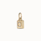 18K gold-plated padlock charm with topaz letter O