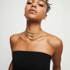 Collar triple edici&oacute;n limitada con bolas ba&ntilde;adas en oro 18k