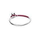 Pink leather bracelet with butterfly ornament