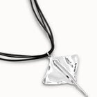 Long leather necklace pendant with manta ray