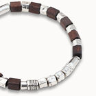 Leather bracelet with wooden beads