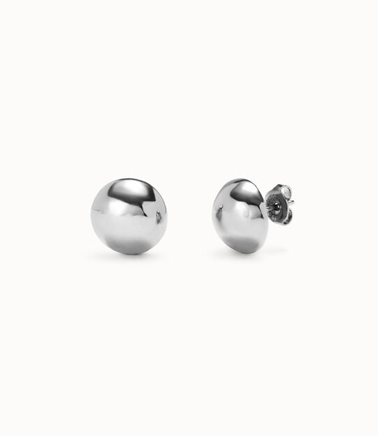 Sterling silver-plated bead shaped earrings