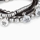 Leather beaded bracelet with charms