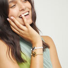 White leather bracelet with heart detail
