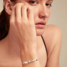 Cuff bracelet with blue cubic zirconia