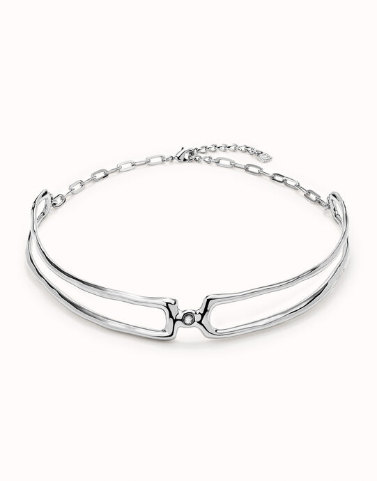 Choker necklace with white topaz