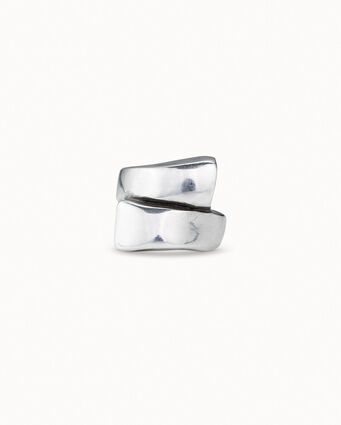 Sterling silver-plated spiral ring