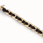 Leather bracelet with rectangular links