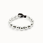 Leather bracelet with small round beads