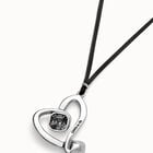 Long pendant and central heart with black crystal