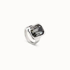 Rectangular shape ring with crystal