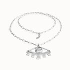 Long pendant chain necklace with central eye