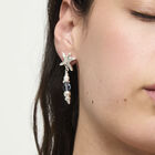 Long earrings with starfish and crystals