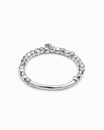 Sterling silver-plated bracelet with tubular piece