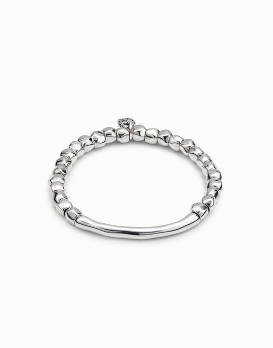 Pulsera ba&ntilde;ada en plata de ley con pieza tubular