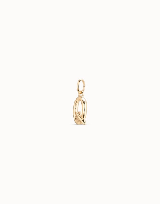 Medium Q initial charm, Golden, large