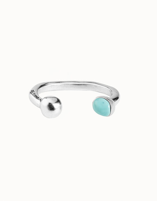 Bangle bracelet with murano glass, Silver, large