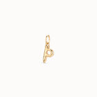 Charm ba&ntilde;ado en oro de 18k de letra P mediana