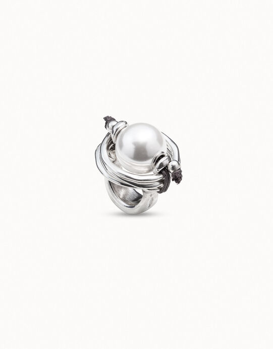 Anillo ba&ntilde;ado en plata de ley y perla