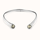 Collar ba&ntilde;ado en plata de ley con cristal blanco