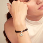 Leather bracelet with a heart charm