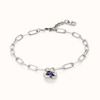 Short link chain pendant necklace purple crystal