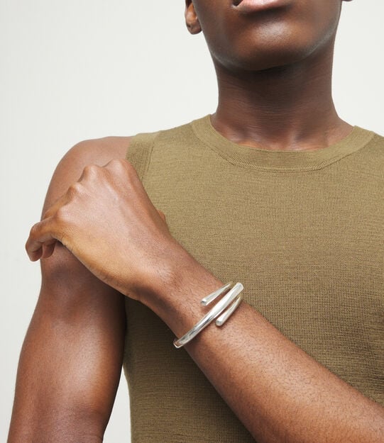 Bangle with three intertwined organic shapes, Silver, large