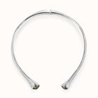 Collar ba&ntilde;ado en plata de ley con cristal blanco